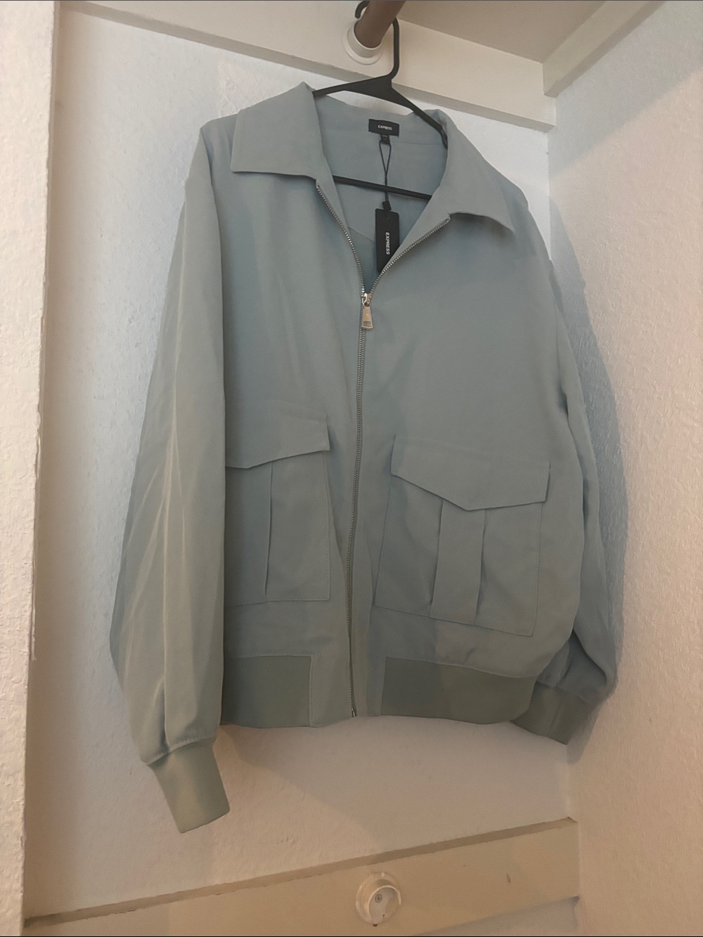 Express Light Sage Bomber Jacket